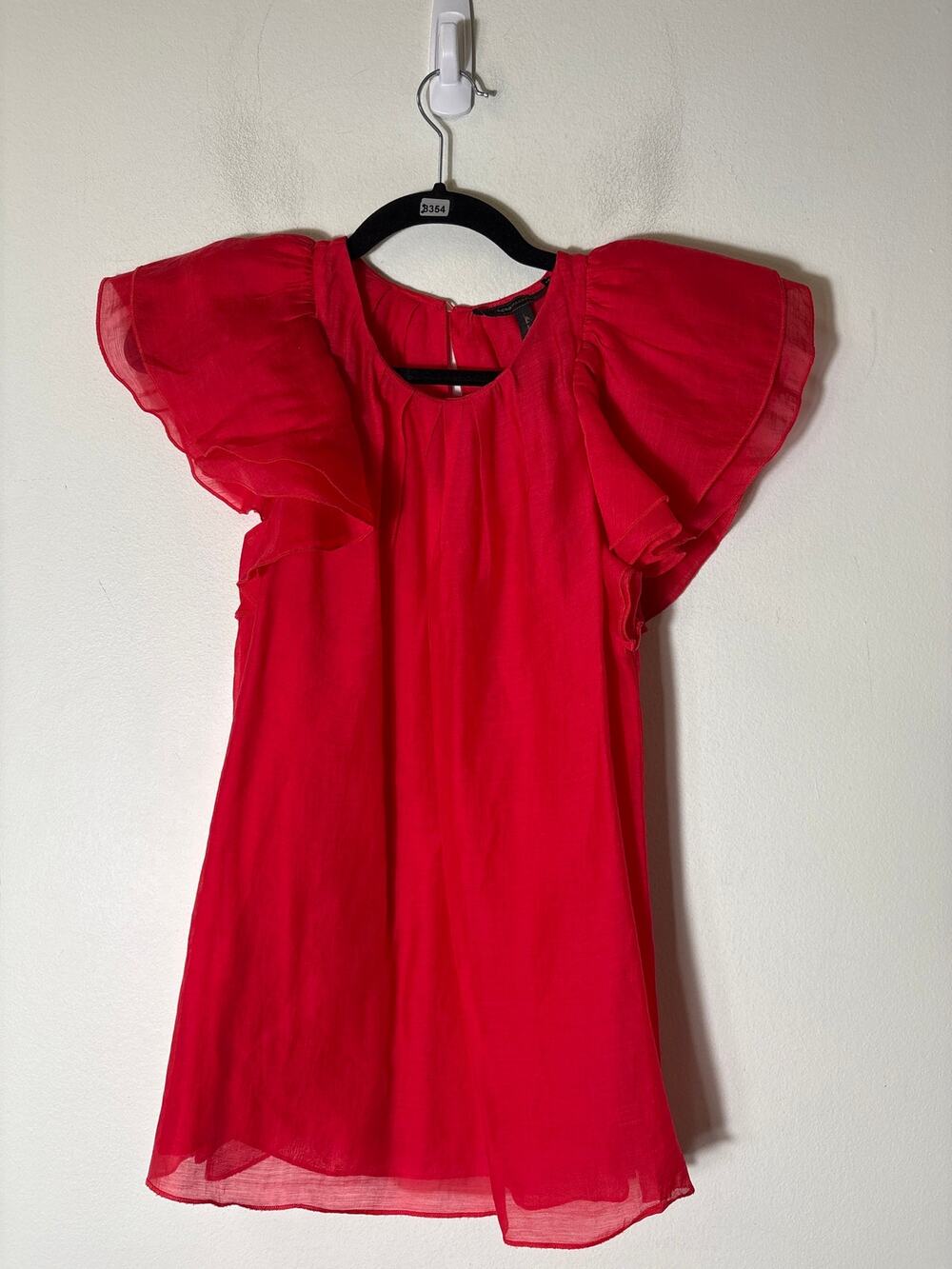 BCBG Maxazria Red Layered Flutter Sleeve XS
